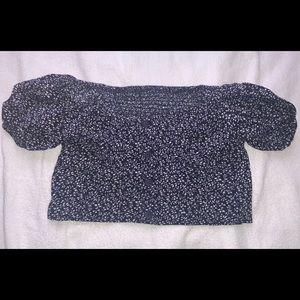 Blue Off The Shoulder Croptop